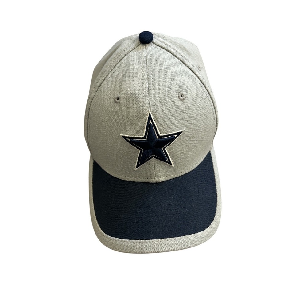 Vintage Y2K Dallas Cowboys Hat Mens Small-Medium Tan Navy Excellent NFL Cap